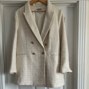 H&M Off-White Textured Women's Blazer